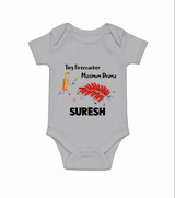 Tiny Firecracker Diwali Romper - GREY - New Born (Chest 14")