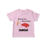 Tiny Firecracker Diwali T shirt - BABY PINK - 0-5 Months Old (Chest 17")