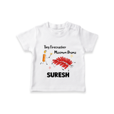 Tiny Firecracker Diwali T shirt - WHITE - 0-5 Months Old (Chest 17")