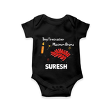 Tiny Firecracker Diwali Romper - BLACK - New Born (Chest 14")