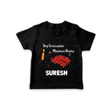 Tiny Firecracker Diwali T shirt - BLACK - 0-5 Months Old (Chest 17")