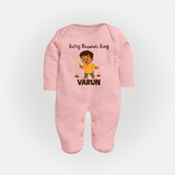 Kutty Deepavali King Full Body Suit - BABY PINK - New Born (Chest 7.5")