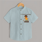 Kutty Deepavali King Shirt - ARCTIC BLUE - 0 - 6 Months Old (Chest 23")