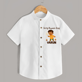 Kutty Deepavali King Shirt - WHITE - 0 - 6 Months Old (Chest 23")