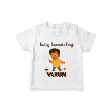 Kutty Deepavali King T shirt - WHITE - 0-5 Months Old (Chest 17")