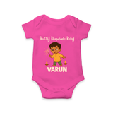 Kutty Deepavali King Romper - HOT PINK - New Born (Chest 14")