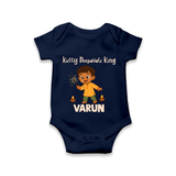 Kutty Deepavali King Romper - NAVY BLUE - New Born (Chest 14")