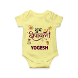 Shubh Deepavali Celebration Romper - PASTEL YELLOW - New Born (Chest 14")