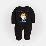 Enakku Oru Spark Podhum Diwali Full Body Suit - BLACK - New Born (Chest 7.5")