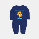 Enakku Oru Spark Podhum Diwali Full Body Suit - NAVY BLUE - New Born (Chest 7.5")