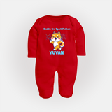 Enakku Oru Spark Podhum Diwali Full Body Suit - RED - New Born (Chest 7.5")
