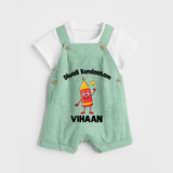 Diwali Kondaatam Celebration Dungaree - MINT GREEN - 0 - 5 Months Old (Chest 18")