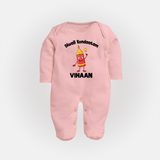 Diwali Kondaatam Celebration Full Body Suit - BABY PINK - New Born (Chest 7.5")