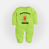 Diwali Kondaatam Celebration Full Body Suit - LIME GREEN - New Born (Chest 7.5")