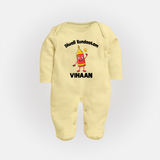 Diwali Kondaatam Celebration Full Body Suit - PASTEL YELLOW - New Born (Chest 7.5")