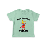 Diwali Kondaatam Celebration T shirt - MINT GREEN - 0-5 Months Old (Chest 17")