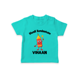 Diwali Kondaatam Celebration T shirt - TEAL - 0-5 Months Old (Chest 17")