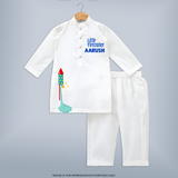 Little Firecracker Diwali Kurta - WHITE - 3 - 6 Months Old (Chest 24", Kurta Length 14'', Waist 19", Pant Length 14")