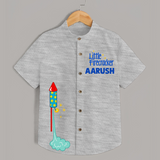 Little Firecracker Diwali Shirt - GREY - 0 - 6 Months Old (Chest 23")