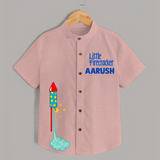 Little Firecracker Diwali Shirt - PEACH - 0 - 6 Months Old (Chest 23")