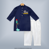 Little Firecracker Diwali Kurta - NAVY BLUE - 3 - 6 Months Old (Chest 24", Kurta Length 14'', Waist 19", Pant Length 14")