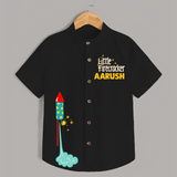 Little Firecracker Diwali Shirt - BLACK - 0 - 6 Months Old (Chest 23")