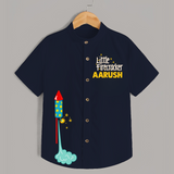 Little Firecracker Diwali Shirt - NAVY BLUE - 0 - 6 Months Old (Chest 23")