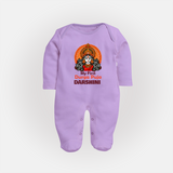 My First Durga Puja Divine Goddess Full Body Suit - LILAC - New Born (Chest 7.5")