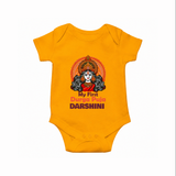 My First Durga Puja Divine Goddess Romper - CHROME YELLOW - New Born (Chest 14")