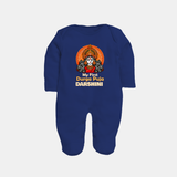My First Durga Puja Divine Goddess Full Body Suit - NAVY BLUE - New Born (Chest 7.5")