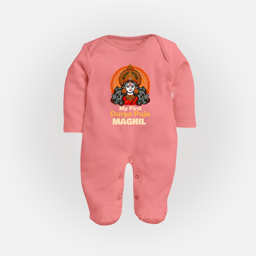 My First Durga Puja Sleep Suit | Personalized Baby Sleep Suit for Navratri