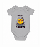 My First Durga Puja Elegant Goddess Illustration Romper - GREY - New Born (Chest 14")