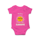 My First Durga Puja Elegant Goddess Illustration Romper - HOT PINK - New Born (Chest 14")