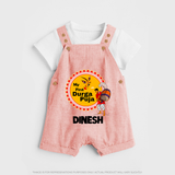 My First Durga Puja Festive Warrior Goddess Dungaree - PEACH - 0 - 5 Months Old (Chest 18")