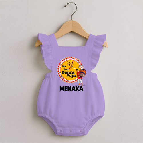 Little Durga Puja Star Romper Frock | Personalized Baby Romper Frock for Festival Celebration