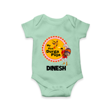 My First Durga Puja Festive Warrior Goddess Romper - MINT GREEN - New Born (Chest 14")