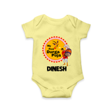 My First Durga Puja Festive Warrior Goddess Romper - PASTEL YELLOW - New Born (Chest 14")