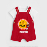 My First Durga Puja Festive Warrior Goddess Dungaree - RED - 0 - 5 Months Old (Chest 18")