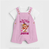 My First Durga Puja Cute Divine Character Dungaree - BABY PINK - 0 - 5 Months Old (Chest 18")