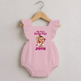 My First Durga Puja Cute Divine Character Romper Frock - BABY PINK - 0 - 3 Months Old (Chest 19")