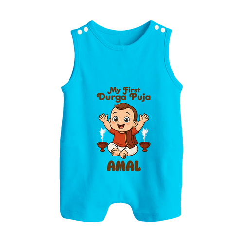 Tiny Devotee First Durga Puja Romper Suit | Custom Baby Romper Suit for Navratri