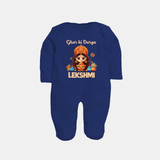 Ghar Ki Durga Divine Goddess Full Body Suit - NAVY BLUE - New Born (Chest 7.5")