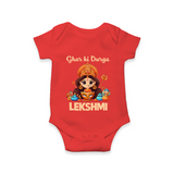 Ghar Ki Durga Divine Goddess Romper - RED - New Born (Chest 14")