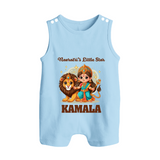 Navratri Little Star Goddess Button Romper - BABY BLUE - New Born (Chest 18")