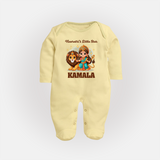 Navratri Little Star Goddess Full Body Suit - PASTEL YELLOW - New Born (Chest 7.5")