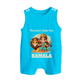 Navratri Little Star Goddess Button Romper - SKY BLUE - New Born (Chest 18")