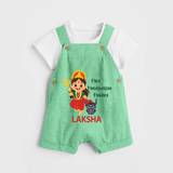 Mini Mahishasura Mardini Theme Dungaree - GREEN - 0 - 5 Months Old (Chest 18")