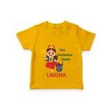 Mini Mahishasura Mardini Theme T Shirt - CHROME YELLOW - 0-5 Months Old (Chest 17")