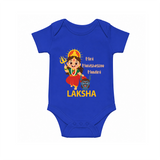 Mini Mahishasura Mardini Theme Romper - COBALT BLUE - New Born (Chest 14")