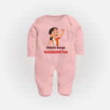 Chhoti Durga Devotional Full Body Suit - BABY PINK - New Born (Chest 7.5")